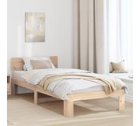 Vidaxl Cadre De Lit Avec Tête De Lit 90x200 Cm En Bois De Pin Massif