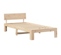Vidaxl Cadre De Lit Avec Tête De Lit 90x200 Cm En Bois De Pin Massif