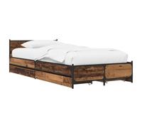 vidaXL Cadre de lit avec tête de lit avec Roue Bois Ancien 80 x 200 cm,