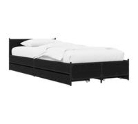 vidaXL Cadre de lit avec tête de lit avec Roue Chêne Noir 80 x 200 cm,