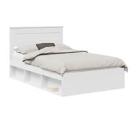 vidaXL Cadre de lit avec tête de lit Blanc 120 x 190 cm Pin Massif, Chambre à Coucher, Design rectangulaire, mobilier Moderne, matériaux durables pour Un Look et Un Confort au Top