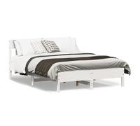 Vidaxl Cadre De Lit Avec Tête De Lit Blanc 120x200 Cm Bois Pin Massif Blanc