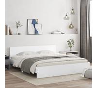 vidaXL Cadre de lit avec tête de lit blanc 160x200 cm