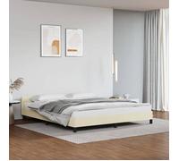 Vidaxl Cadre De Lit Avec Tête De Lit Crème 180x200 Cm Similicuir