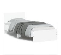 vidaXL Cadre de Lit avec Tête de Lit, Lit Simple avec Sommier à Lattes, Lit Adulte, Meuble de Chambre, Moderne, Blanc 75x190 cm Bois d'Ingénierie