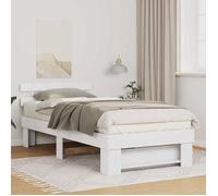 vidaXL Cadre de lit avec tête de lit Blanc 80 x 200 cm Pin massif 872504