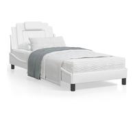 vidaXL Cadre de lit avec tête de lit Blanc 90x190 cm Similicuir Blanc