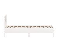 Vidaxl Cadre De Lit Avec Tête De Lit Blanc 90x190cm Bois De Pin Massif Blanc