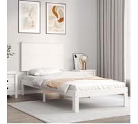 vidaXL Cadre de lit avec tête de lit blanc 90x200 cm bois massif 3193647
