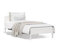 vidaXL Cadre de lit 842619 avec tête de lit 90 x 200 cm bois de pin massif Blanc G