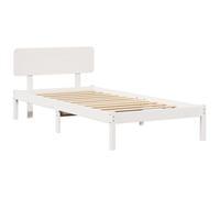 vidaXL Cadre de lit avec tête de lit Blanche 100x200 cm en Bois de pin Massif