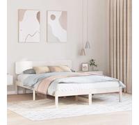vidaXL Cadre de lit avec tête de lit blanc 150 x 200 cm pin massif