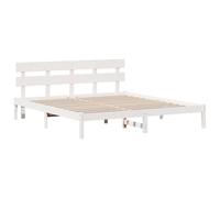 vidaXL Cadre de lit avec tête de lit Blanche 180x200 cm en Bois Massif de pin