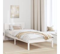 Vidaxl Cadre De Lit Avec Tête De Lit Blanche 90x190 Cm En Bois De Pin Massif