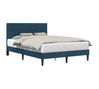vidaXL Cadre de lit avec tête de lit Bleu 140 x 190 cm Velours