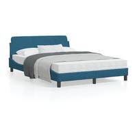 vidaXL Cadre de lit avec tête de lit bleu 140x200 cm velours