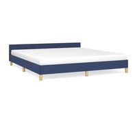 Vidaxl Cadre De Lit Avec Tête De Lit Bleu 160x200 Cm Tissu Bleu