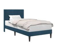 vidaXL Cadre de lit avec tête de lit Bleu 90 x 200 cm Velours, Chambre Chic, Cadre de lit Moderne, Tissu en Velours Durable, Mobilier Luxueux, Solutions élégantes pour l'intérieur