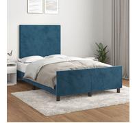 vidaXL Cadre de lit avec tête de lit Bleu foncé 120x200 cm Velours3125627