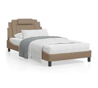 Vidaxl Cadre De Lit Avec Tête De Lit Cappuccino 100x200 Cm Similicuir