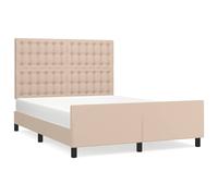 Vidaxl Cadre De Lit Avec Tête De Lit Cappuccino 140x200 Cm Similicuir