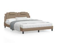 vidaXL Cadre de Lit avec Tête de Lit, Lit Rembourré avec Coussin, Lit Double, Lit Adulte Chambre, Moderne, Cappuccino 160x200 cm Similicuir Marron