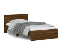 Vidaxl Cadre De Lit Avec Tête De Lit Chêne Marron 100x200 Cm Marron
