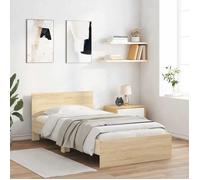 Vidaxl Cadre De Lit Avec Tête De Lit Chêne Sonoma 100x200 Cm
