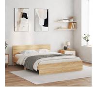 vidaXL Cadre de lit avec tête de lit chêne sonoma 140x200 cm 3207485