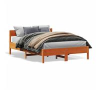 Vidaxl Cadre De Lit Avec Tête De Lit Cire Marron 140x190cm Bois De Pin Marron