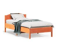 vidaXL Cadre de lit avec tête de lit cire marron 90x190 cm bois de pin