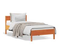 Vidaxl Cadre De Lit Avec Tête De Lit Cire Marron 90x200 Cm Bois De Pin Marron