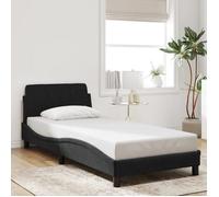 vidaXL Cadre de lit Dover – Rembourré avec sommier à lattes, velours, 90x200 cm, noir