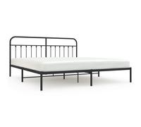 vidaXL Cadre de lit avec tête de lit en métal noir 200x200 cm