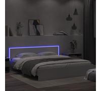 Vidaxl Cadre De Lit Avec Tête De Lit Et Led Blanc 180x200 Cm Multicolore