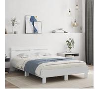 Vidaxl Cadre De Lit Avec Led Sans Matelas Blanc 135x190 Cm Multicolore