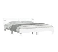 Cadre de lit avec LED sans matelas blanc 160x200 cm