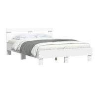Vidaxl Cadre De Lit Avec Tête De Lit Et Led Blanc 135x190 Cm Multicolore