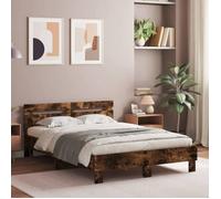 Bedframe met hoofdeinde en LED gerookt eikenkleurig 120x200 cm3207557