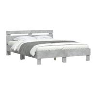 Vidaxl Cadre De Lit Avec Tête De Lit Et Led Gris Béton 140x200 Cm Multicolore