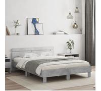 vidaXL Cadre de Lit avec Tête de Lit et LED, Lit Double avec Sommier à Lattes, Lit Adulte de Chambre, Gris Béton 140x200 cm 3207549