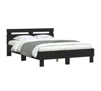 vidaXL Cadre de lit double 120x190 cm avec tête de lit LED, sommier à lattes Noir 3207575