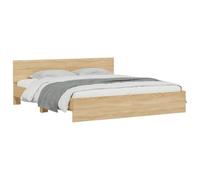 Vidaxl Cadre De Lit Avec Tête De Lit Et Led Chêne Sonoma 200x200 Cm Multicolore