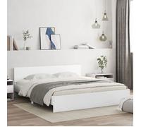 vidaXL Cadre de Lit avec Tête de Lit et LED, Lit Double avec Sommier à Lattes, Lit Adulte, Meuble de Chambre à Coucher, 3207588