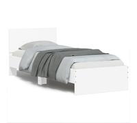 vidaXL Cadre de Lit avec Tête de Lit et Lumières LED, Lit Simple avec Sommier à Lattes, Lit Adulte, Meuble de Chambre, 838834
