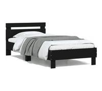 Vidaxl Cadre De Lit Avec Tête De Lit Et Lumières Led Noir 100x200 Cm Multicolore