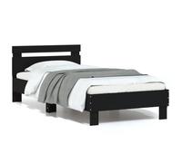 vidaXL Cadre de Lit avec Tête de Lit et Lumières LED, Lit Simple avec Sommier à Lattes, Lit Adulte, Meuble de Chambre, 838751