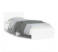 vidaXL Cadre de Lit avec Tête de Lit et Lumières LED, Lit Simple avec Sommier à Lattes, Lit Adulte, Meuble de Chambre, 838834