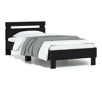 Cadre de Lit avec Tête de Lit et Lumières LED, Lit Simple avec Sommier à Lattes, Lit Adulte, Meuble de Chambre, 838751