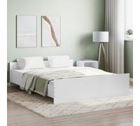 vidaXL Cadre de lit avec tête de lit et pied de lit blanc 140x200 cm 3203747